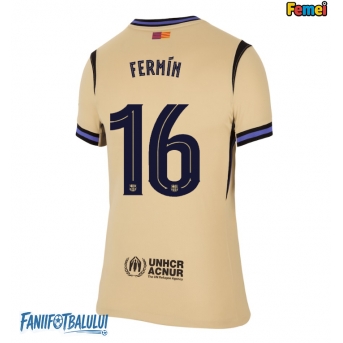 Barcelona Fermin Lopez #16 Tricou Fotbal Replică 2025-26 Femei Deplasare